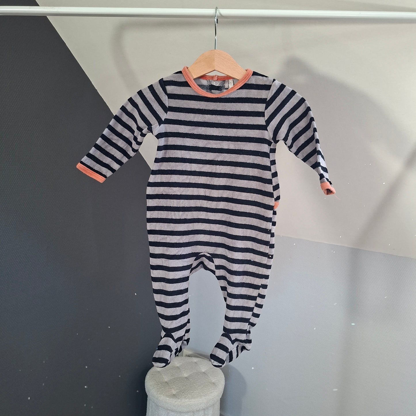 Pyjama rayé noir/gris
