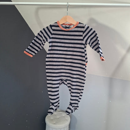 Pyjama rayé noir/gris