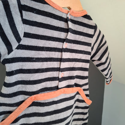 Pyjama rayé noir/gris