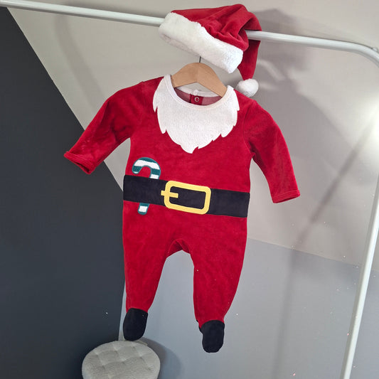 Pyjama père noel + bonnet 3 mois