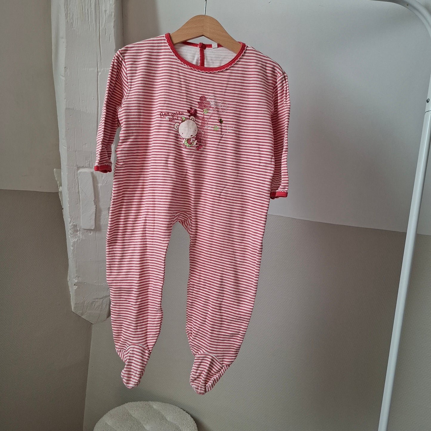 Pyjama rayé rouge 24 mois