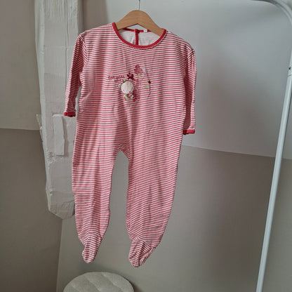 Pyjama rayé rouge 24 mois