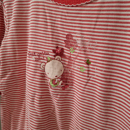 Pyjama rayé rouge 24 mois