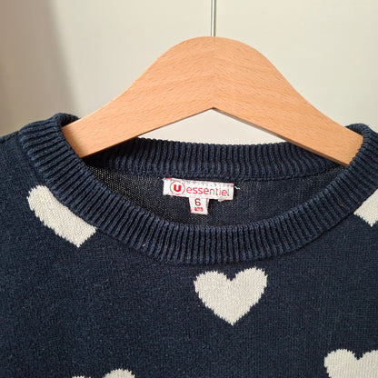 Robe marine cœur 6 ans