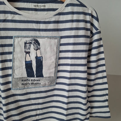 T-shirt rayé bleu/blanc 5 ans
