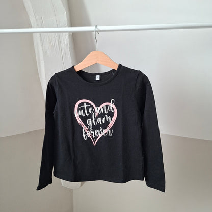 T-shirt noir "strass" 5 ans