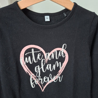T-shirt noir "strass" 5 ans