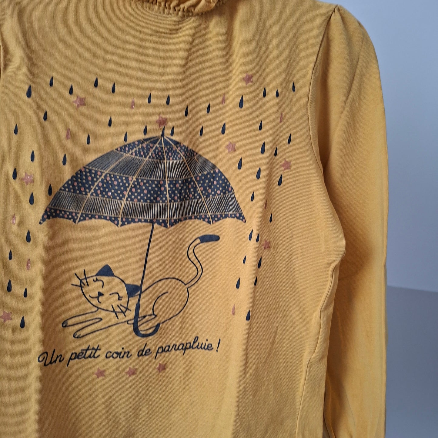 T-shirt jaune "parapluie" 5 ans