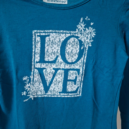 T-shirt bleu "love" 5 ans