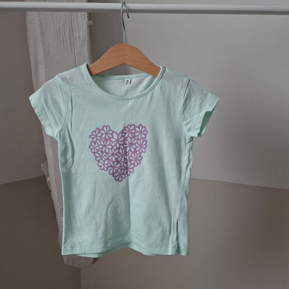 T-shirt bleu cœur 3 ans