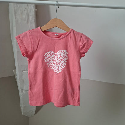 T-shirt rose cœur 3 ans