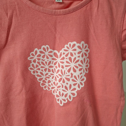 T-shirt rose cœur 3 ans