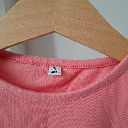 T-shirt rose cœur 3 ans