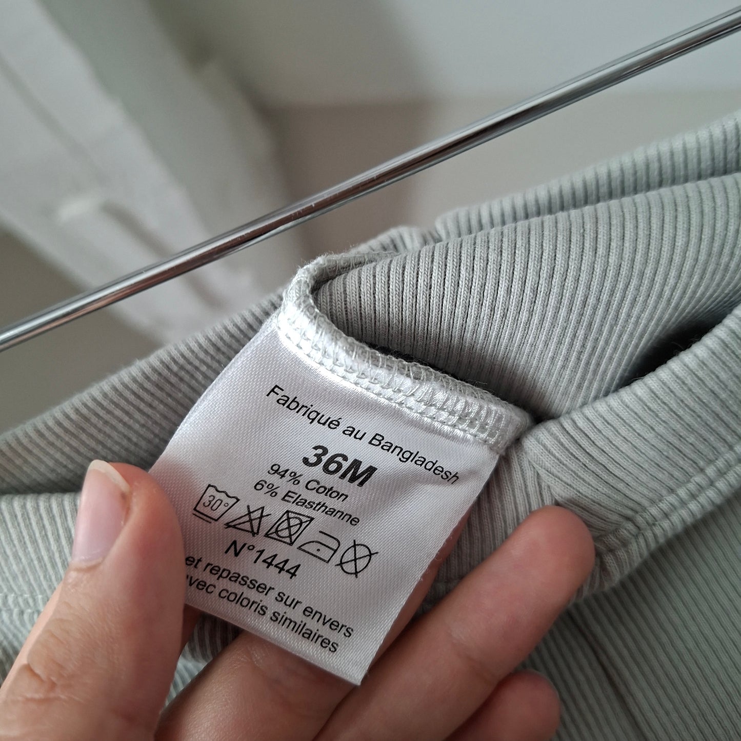 Legging côtelle gris 36 mois