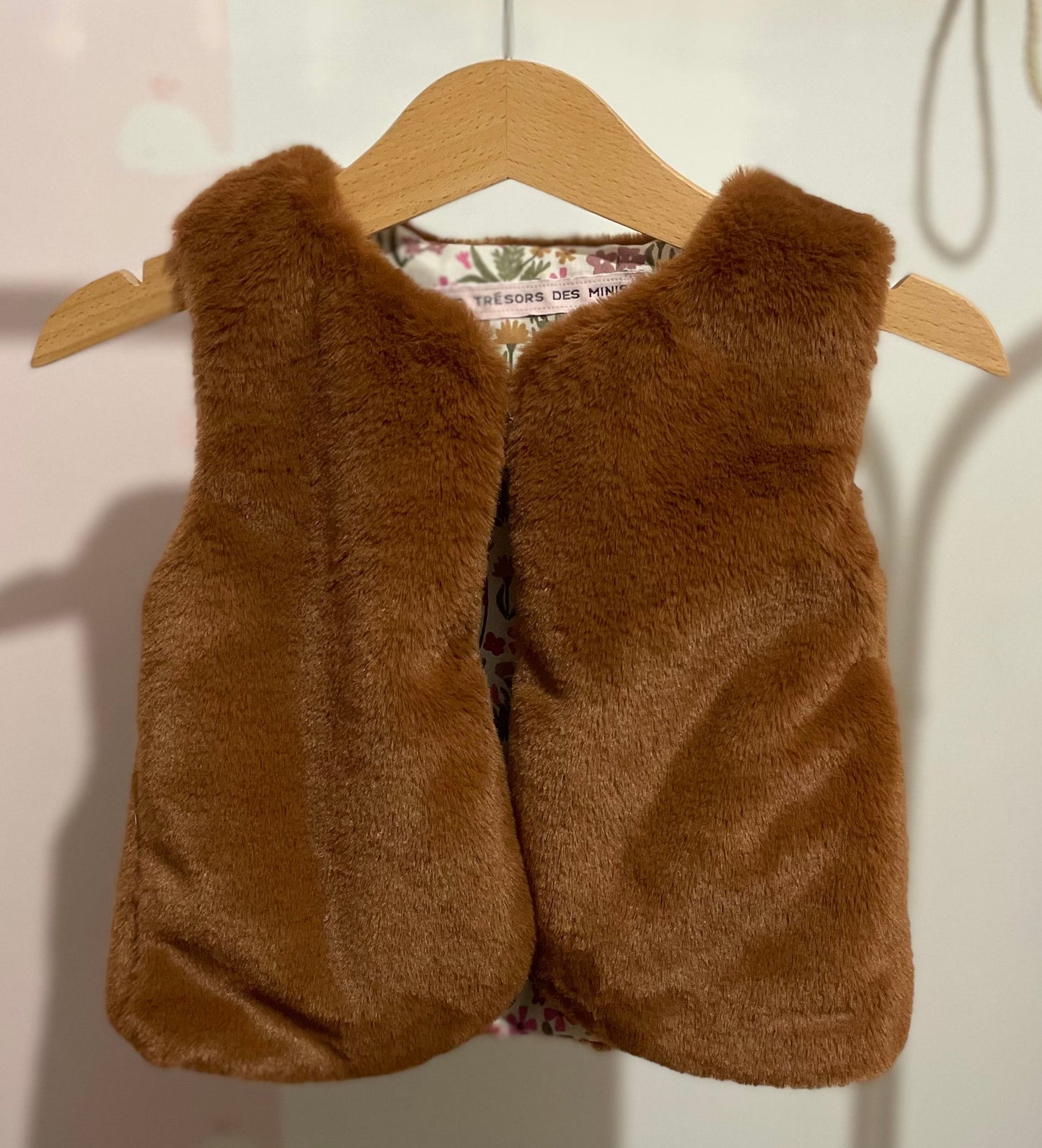 Gilet fausse fourrure marron