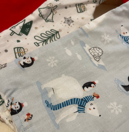 Bavoir de Noël nid d’abeille