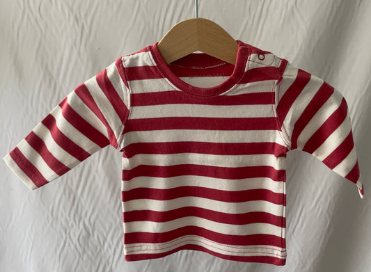 T-shirt rayé rouge 3 mois