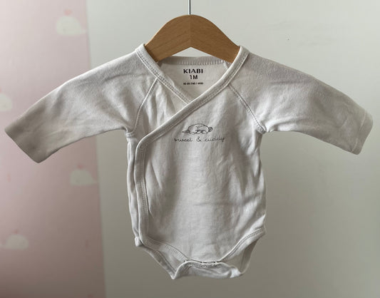 Body blanc lapin 1 mois