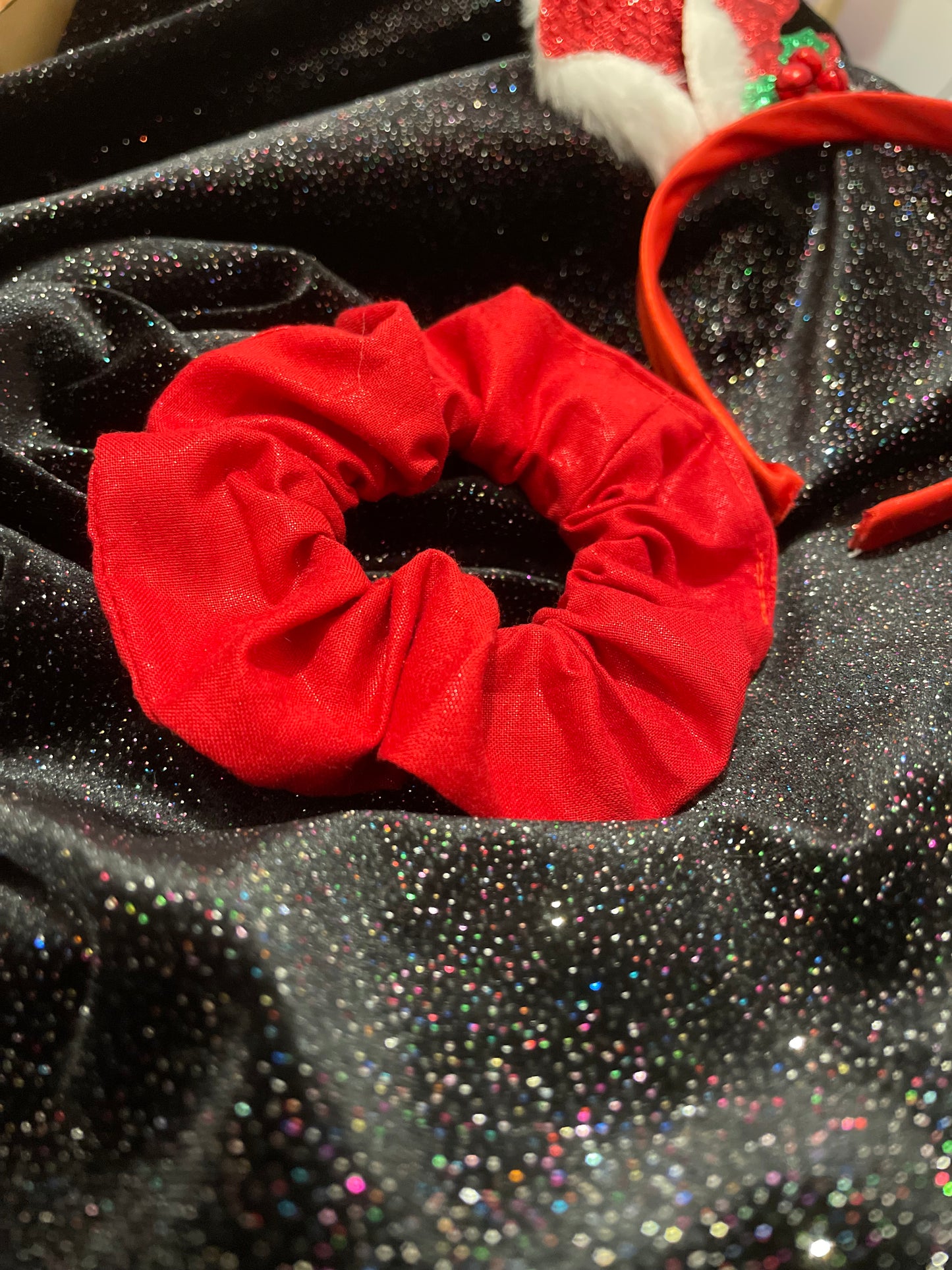 Chouchou adulte rouge brillant