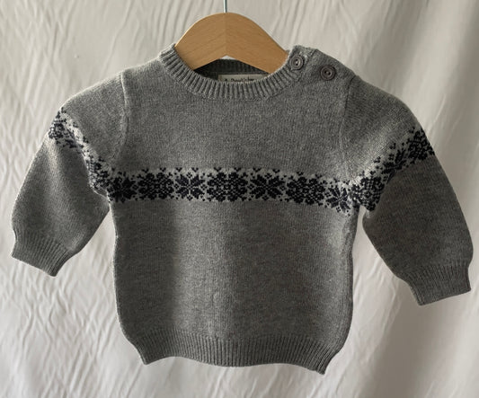 Pull gris motif 6 mois
