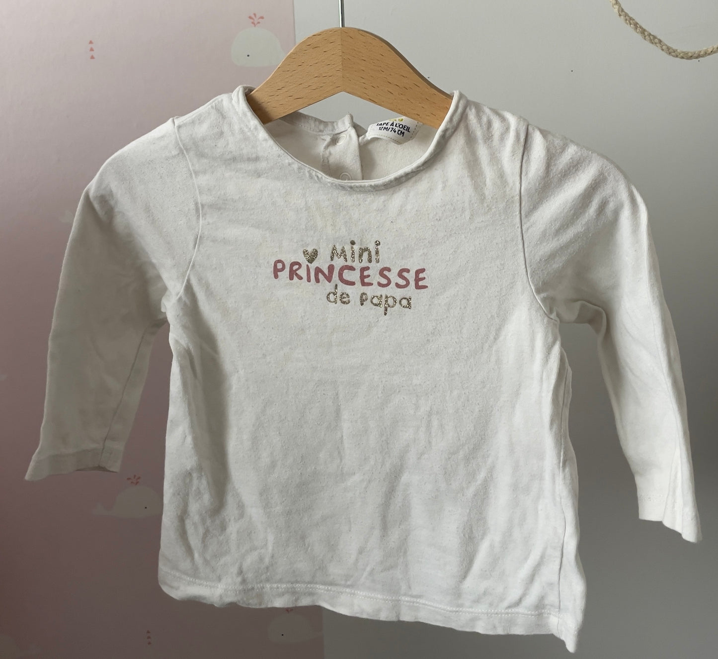 T-shirt "mini princesse" 1an