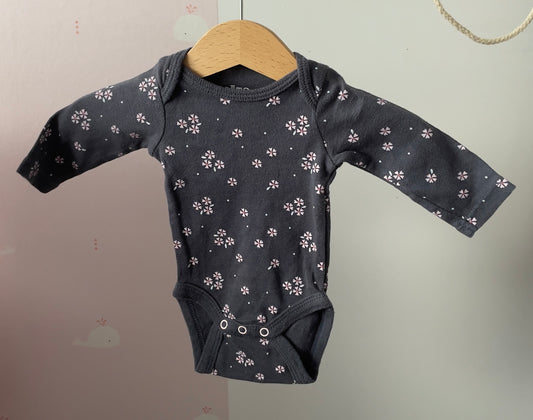 Body fleurs gris 1 mois