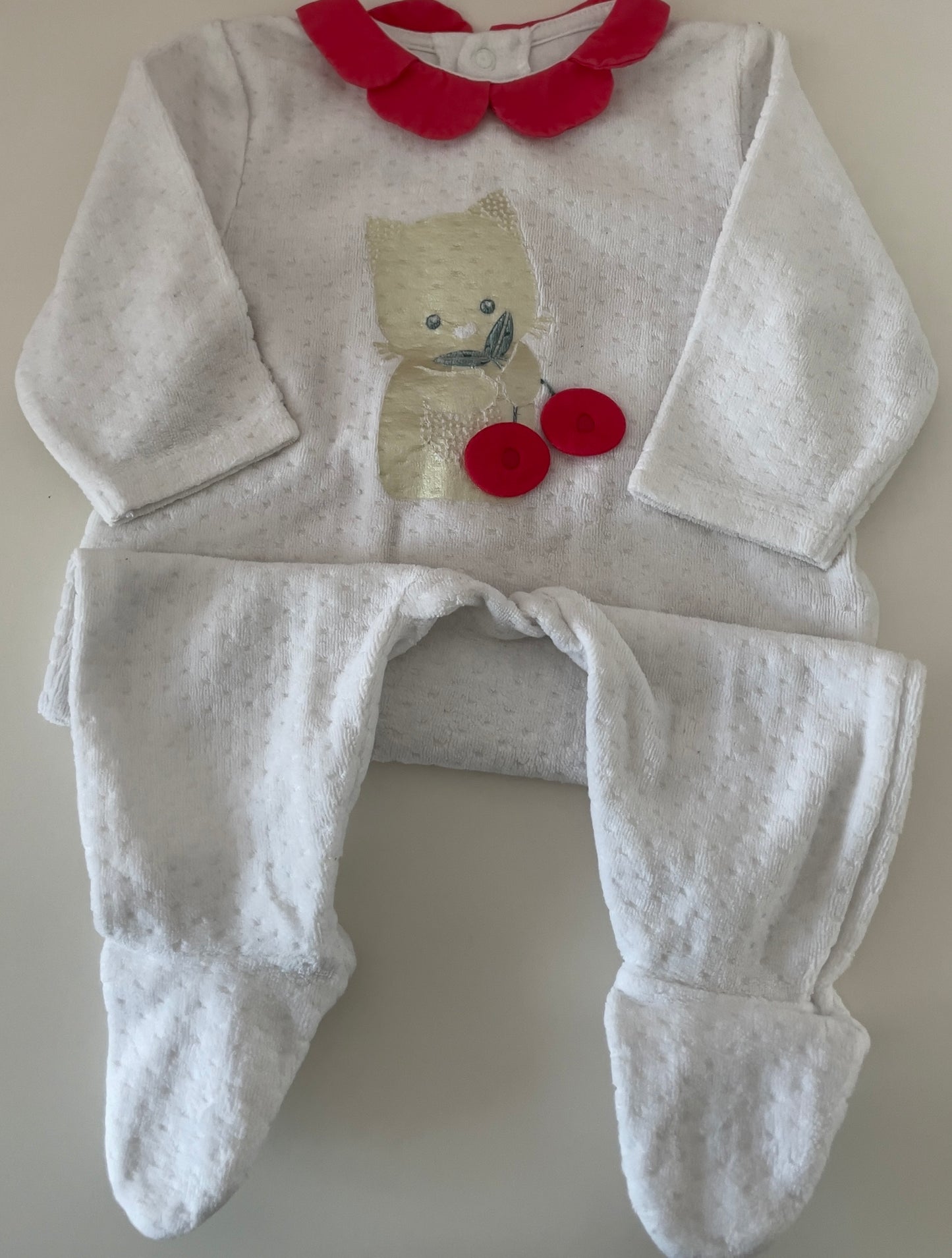 Pyjama chat cerise 3 mois