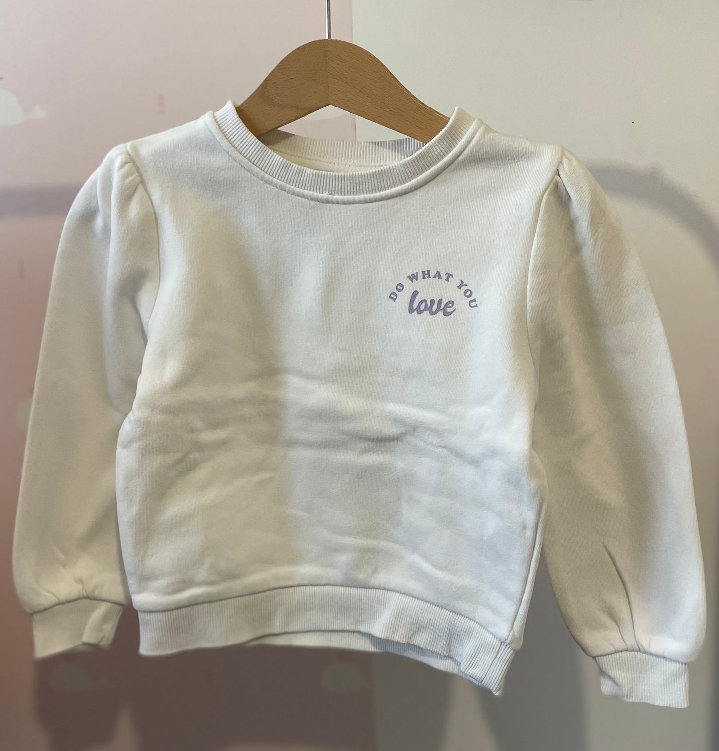 Pull blanc love 3 ans