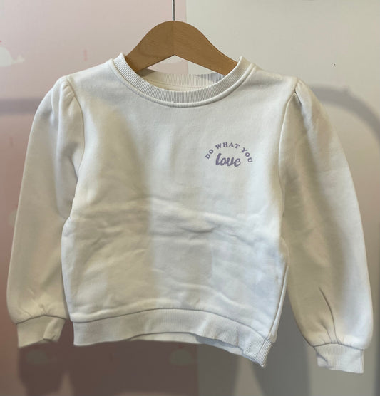 Pull blanc love 3 ans