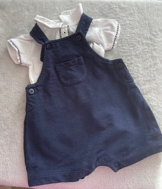 Ensemble body + salopette 3-6mois