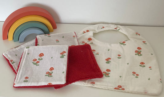 Coffret douceur- 1 bavoir + 4 lingettes