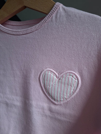 T-shirt cœur rayé
