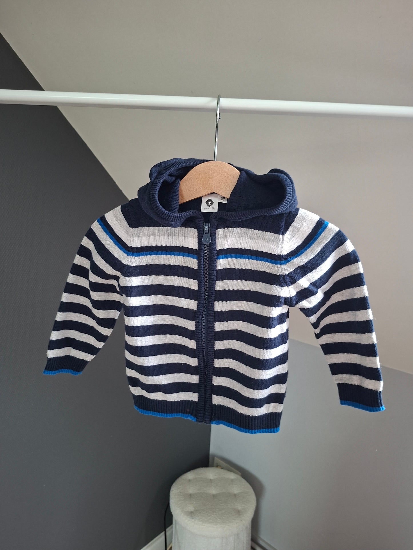Gilet rayé tricolore