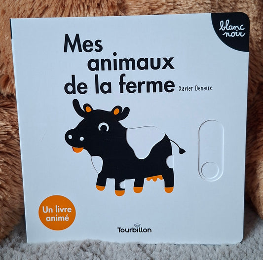 Livre "mes animaux de la ferme" en noir et blanc