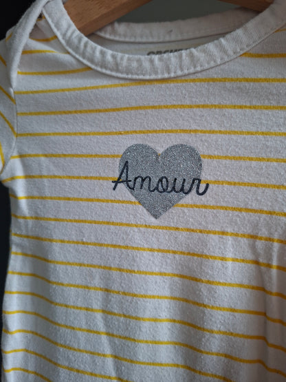 Body rayé "amour"