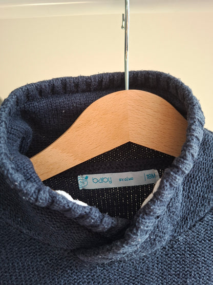 Pull rayé col roulé