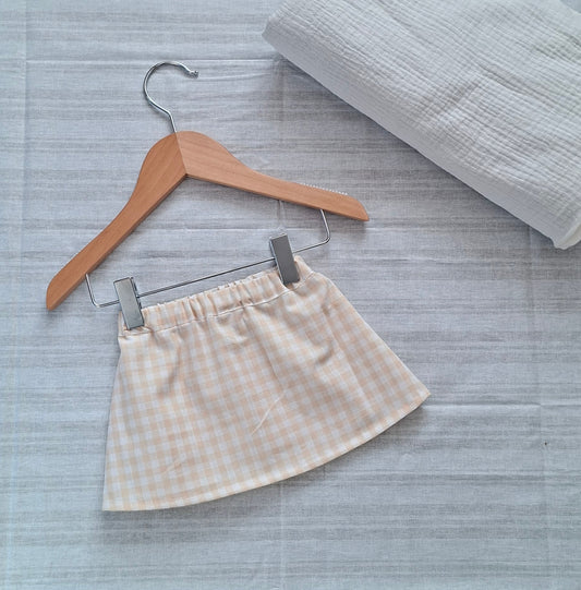 Jupe vichy beige