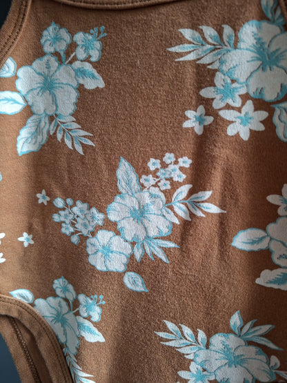 Body marron/fleurs