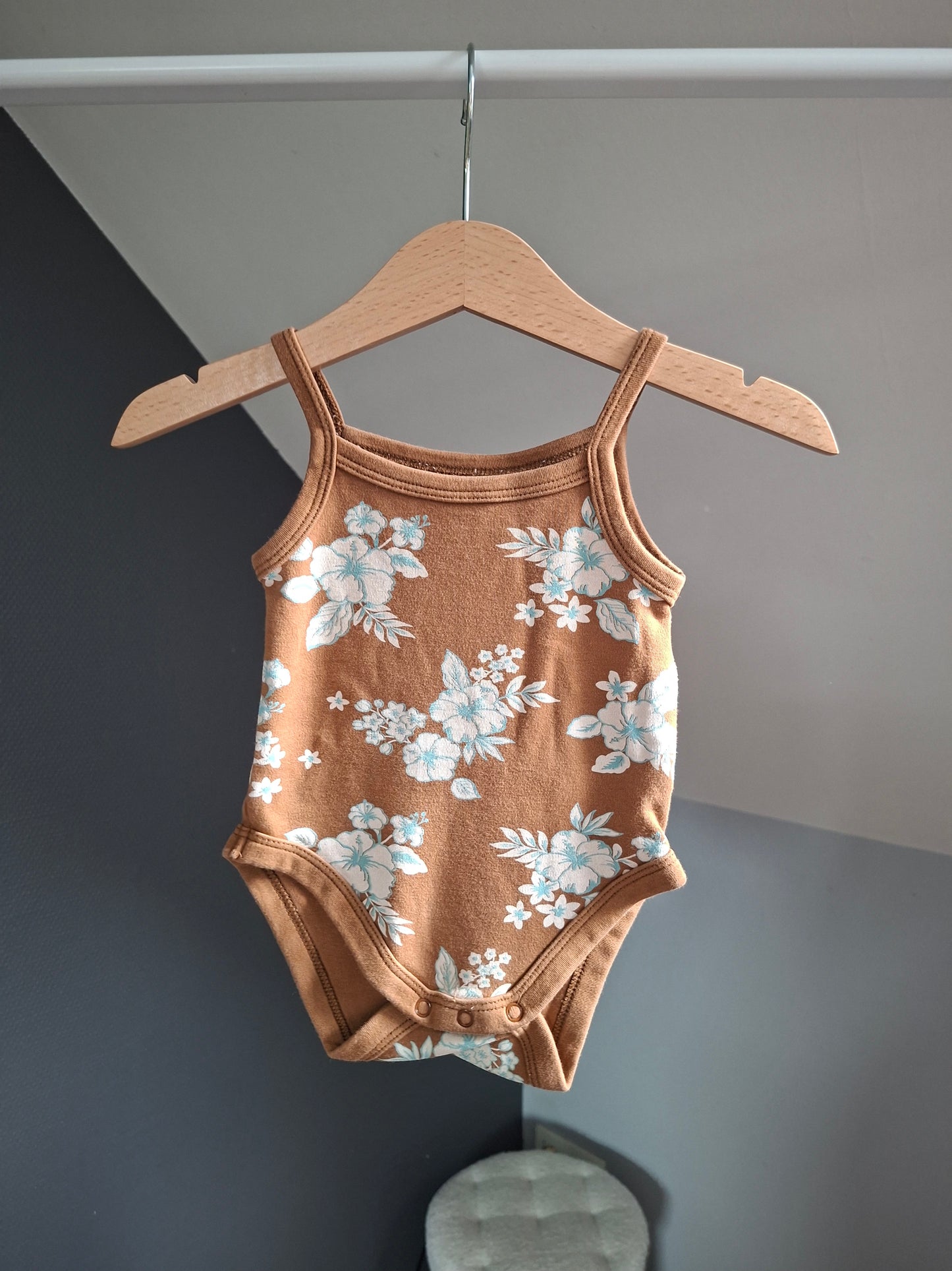 Body marron/fleurs