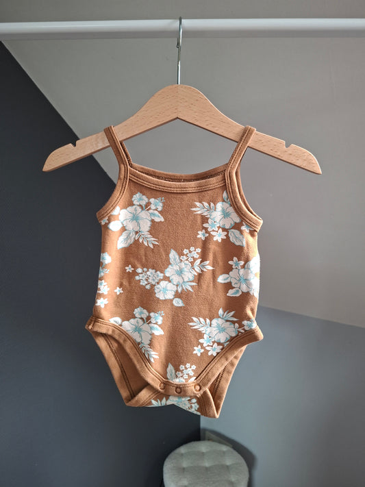 Body marron/fleurs 3 mois