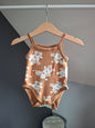 Body marron/fleurs