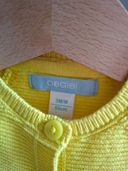 Gilet tricot jaune