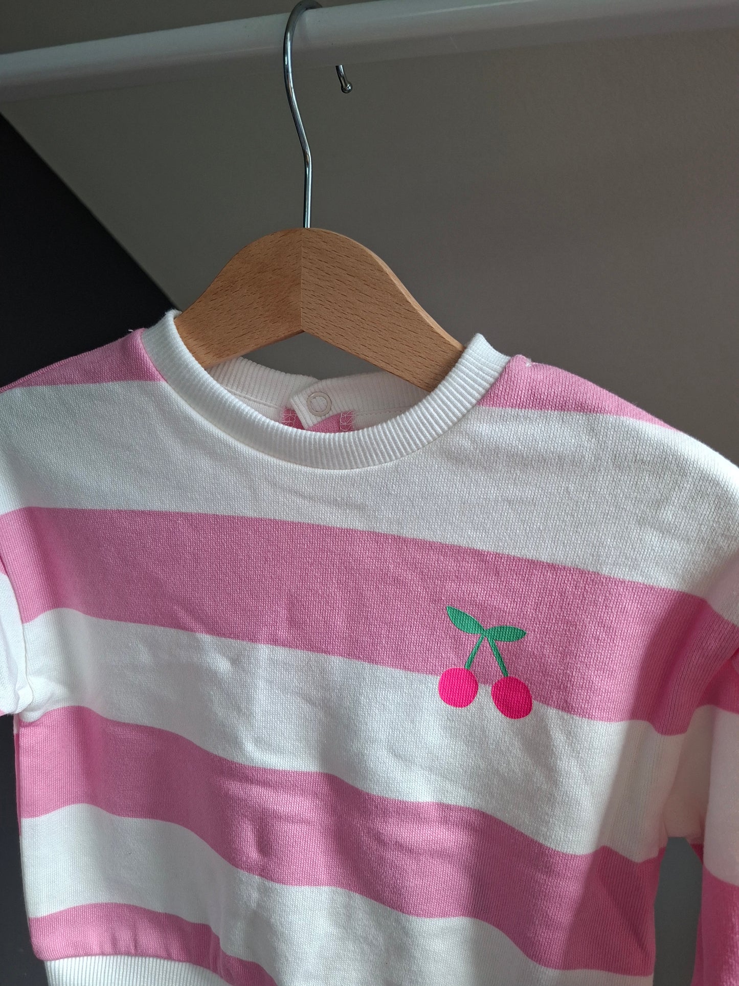 Pull rayé cerise
