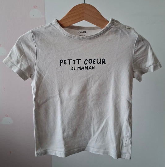 T-shirt petit coeur 2 ans