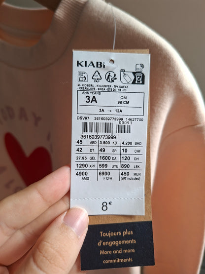 Pull rose cœur