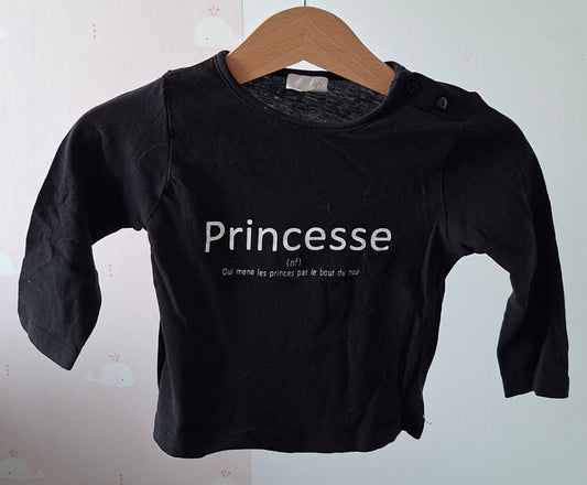 T-shirt princesse 12 mois