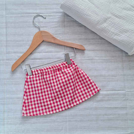 Jupe vichy rose