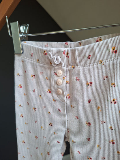 Legging fleuris côtelé