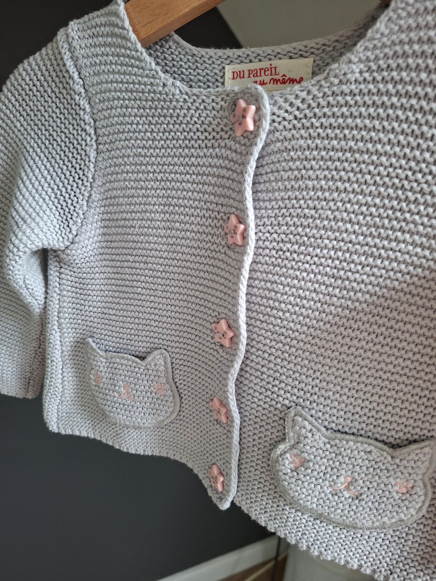 Gilet tricot chat