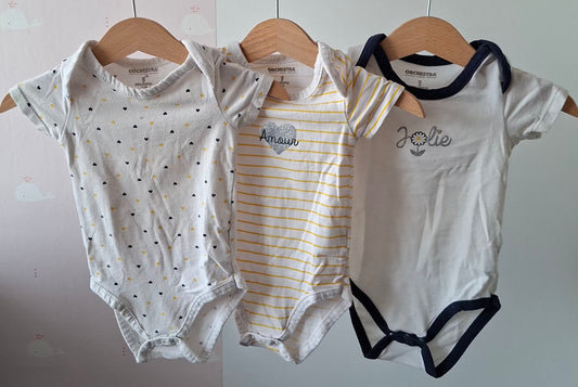 Lot 3 bodys 9 mois